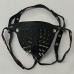 Leather Jockstrap Black with metal spikes 32" - 36"