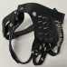 Leather Jockstrap Black with metal spikes 32" - 36"